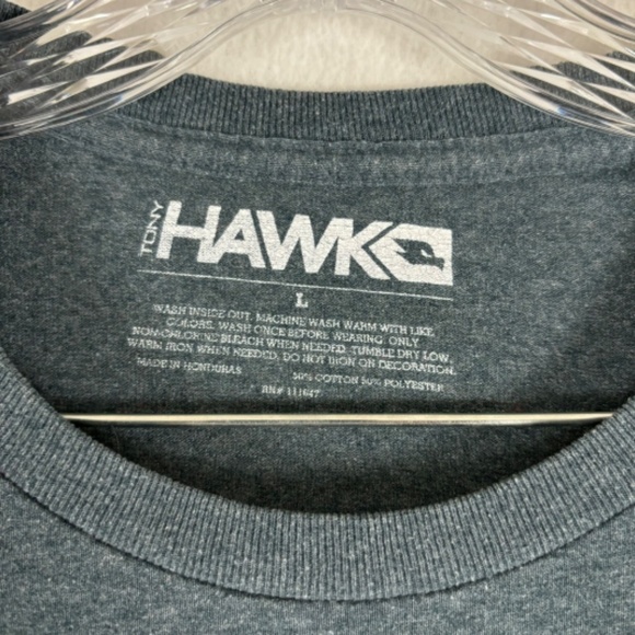 Tony Hawk Men's T-Shirt Dark Gray H A W K 98 Bear Size: L Retro Classic style - Picture 2 of 10